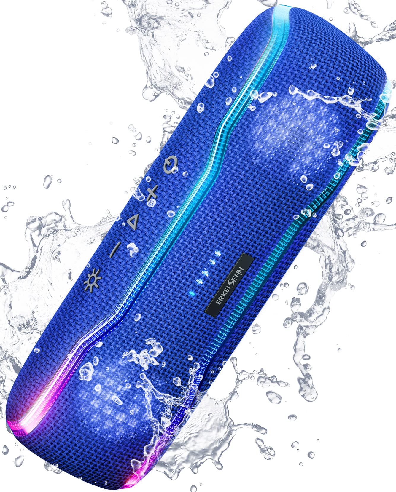 Portable Bluetooth Speaker, IPX7 Waterproof Wireless Speaker with Colorful Flashing Lights, 25W Super Bass 24H Playtime, 100ft Range, TWS Pairing for Outdoor, Home, Party, Beach, Travel